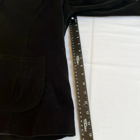 R Black size 14 black Velveteen jacket pink floral appliqué details lined - Picture 8 of 13